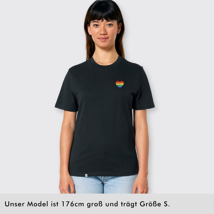 Shirt "Regenbogen-Herz" Stick