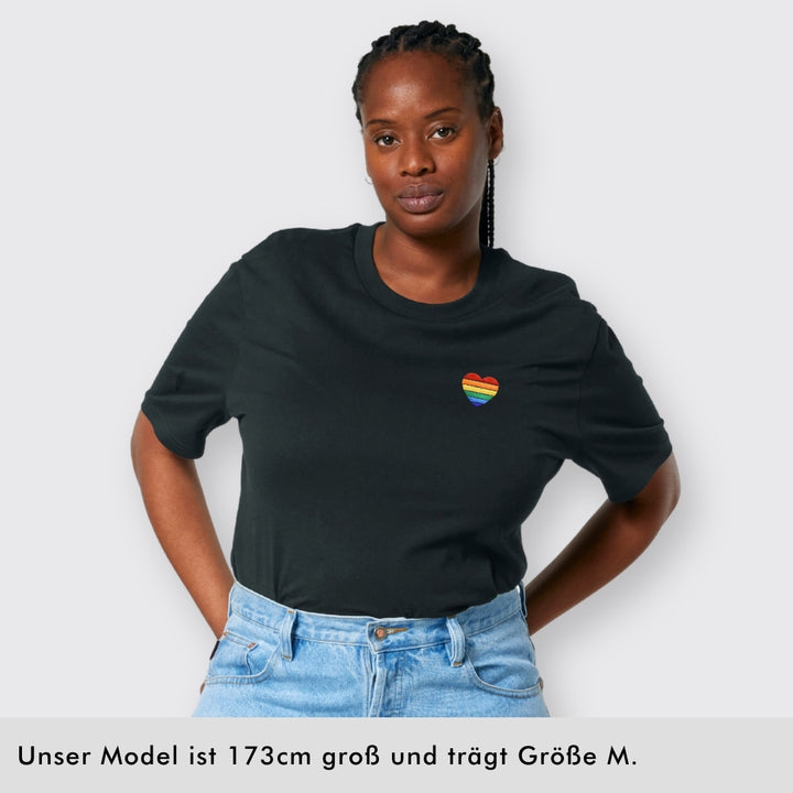 Shirt "Regenbogen-Herz" Stick