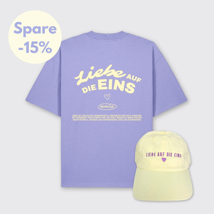 Oversized Shirt & Cap "Liebe auf die Eins"