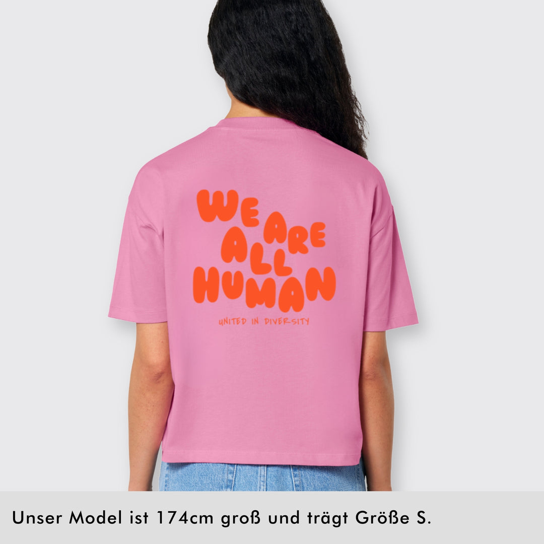 Oversized Shirt "We are all Human" - short fit
