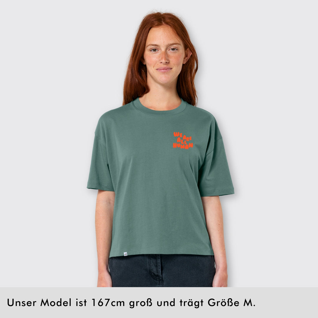 Oversized Shirt "We are all Human" - short fit