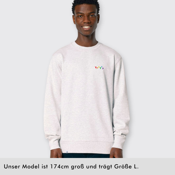 Sweatshirt "Regenbogen-Herzen" Stick