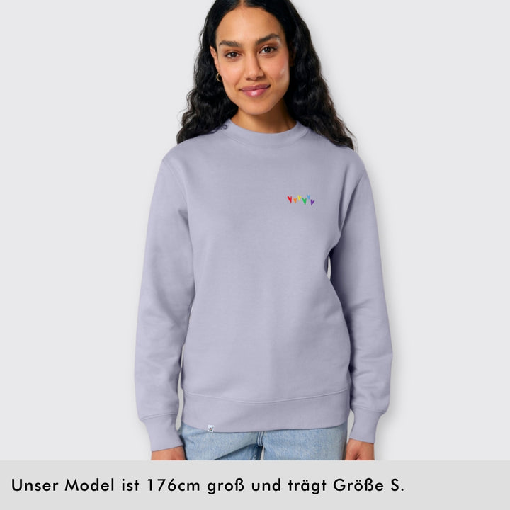 Sweatshirt "Regenbogen-Herzen" Stick