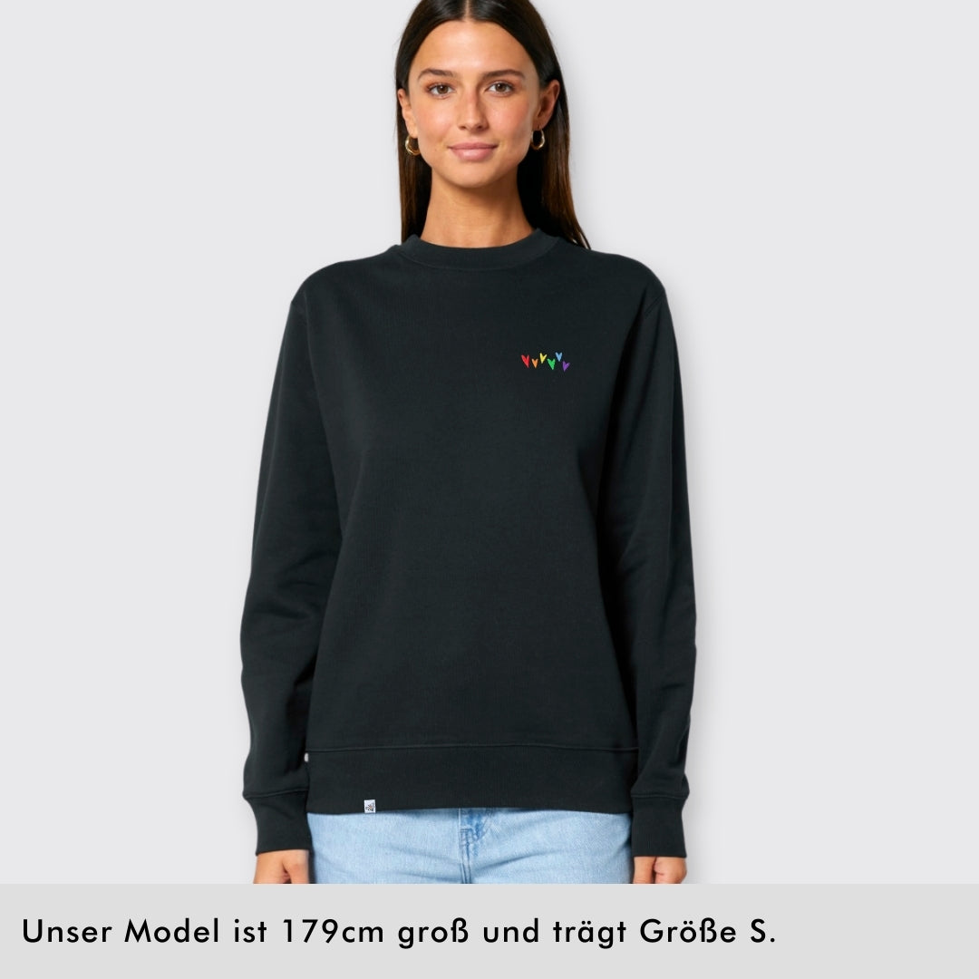 Sweatshirt "Regenbogen-Herzen" Stick