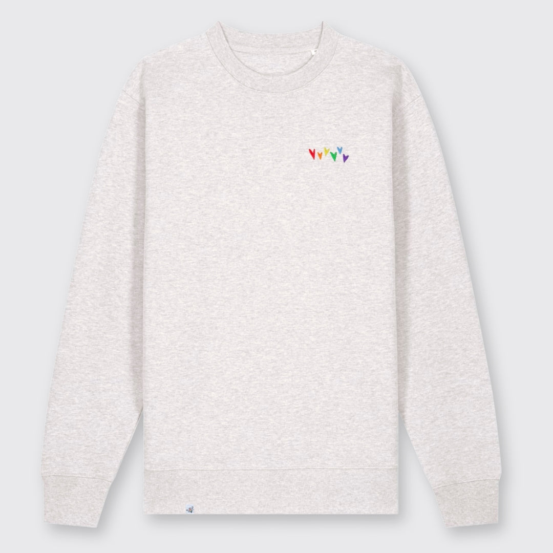 Sweatshirt "Regenbogen-Herzen" Stick