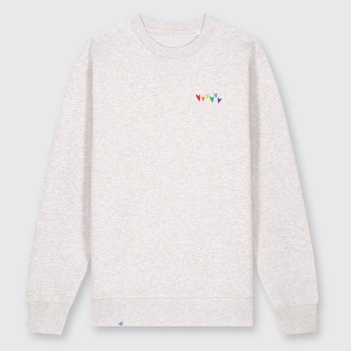 Sweatshirt "Regenbogen-Herzen" Stick