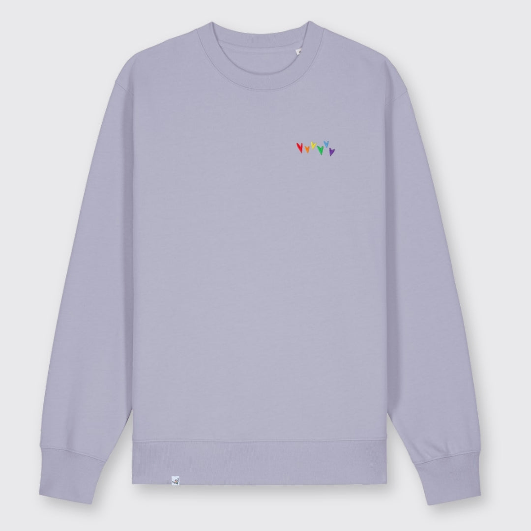 Sweatshirt "Regenbogen-Herzen" Stick