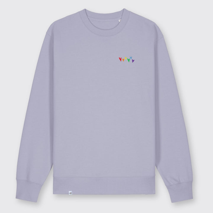 Sweatshirt "Regenbogen-Herzen" Stick
