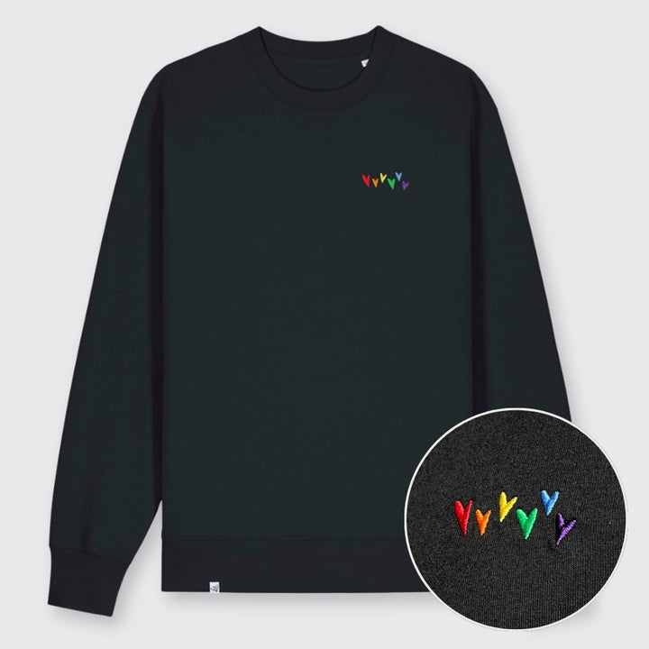 Sweatshirt "Regenbogen-Herzen" Stick