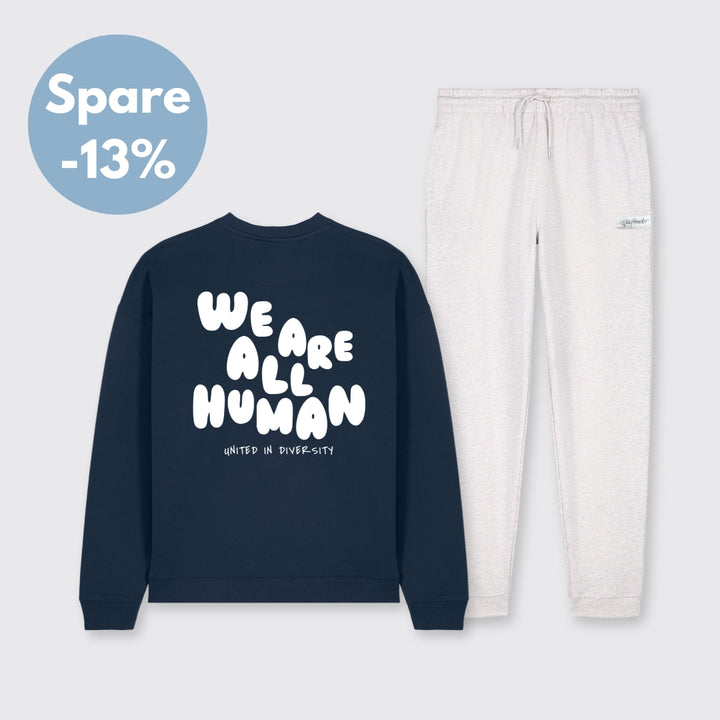 Oversized Sweatshirt "We are all Human" & Jogginghose