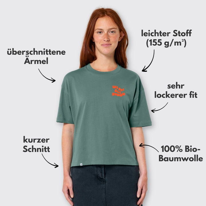 Oversized Shirt "We are all Human" - short fit