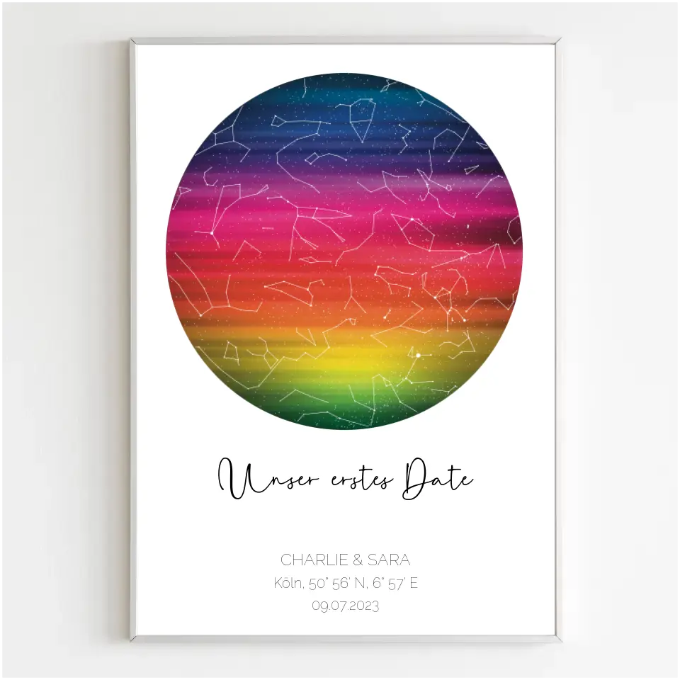 Personalisiertes Poster - Sternenkarte Rainbow