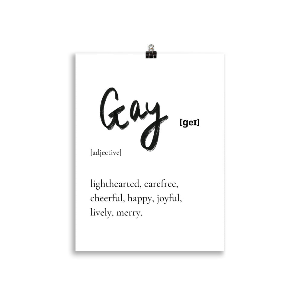 Poster GAY mit Lautschrift und Synonyme